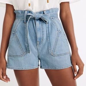 MADEWELL Denim Paperbag High Waisted Shorts